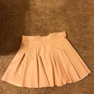 Aqua baby pink leather skirt